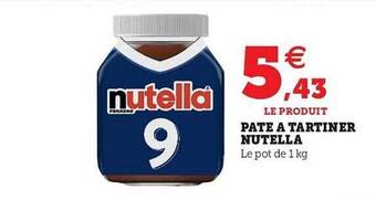 U Express Pâte à Tartiner Nutella offre