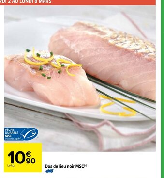Carrefour Dos de lieu noir MSC offre
