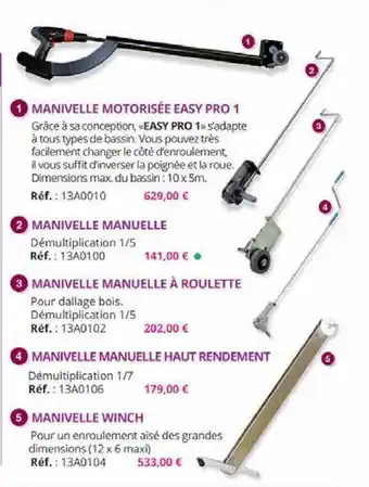 Manivelle Motorisée Easy Pro 1, Manivelle Manuelle, Manivelle Manuelle à Roulette, Manivelle Manuelle Haut Rendement, Manivel