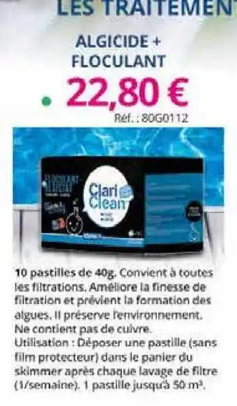 SolidPool Algicide + Floculant offre