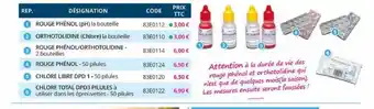 SolidPool Rouge Phénol, Orthotolidine, Rouge Phénol-orthotolidine, Rouge Phénol, Chlore Libre Dpd, Chlore Total Dpd3 Pilules offre