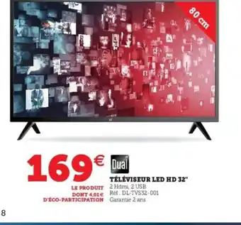 Hyper U Téléviseur Led Hd 32 offre