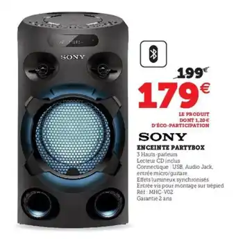 Hyper U Sony Enceinte Partybox offre
