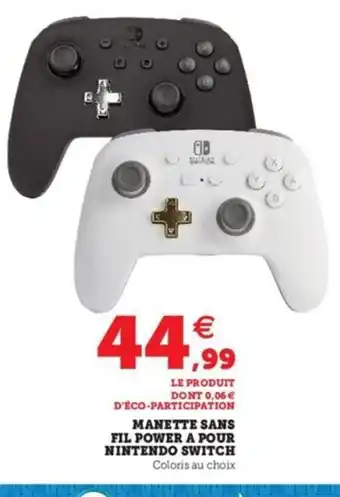 Hyper U Manette Sans Fil Power A Pour Nintendo Switch offre