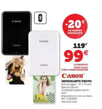 Hyper U Canon Imprimante Photo offre