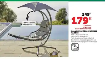 Hyper U Balancelle Chaise Longue Cannes offre