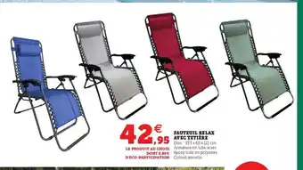 Hyper U Fauteuil Relax Avec Tetière offre