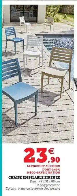 Hyper U Chaise Empilable Firenze offre