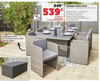 Hyper U Ensemble Repas Cèdre offre