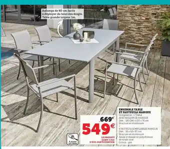 Hyper U Ensemble Table Et Fauteuils Mangue offre