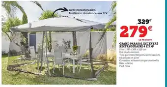 Hyper U Grand Parasol Excentré Rectangulaire 4x3m offre