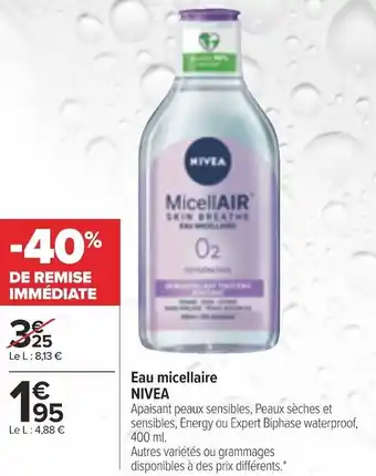 Carrefour Market Nivea eau micellaire offre
