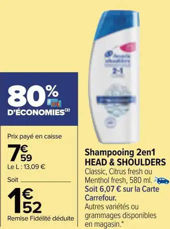 Carrefour Market Head & shoulders shampooing 2en1 offre