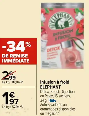 Carrefour Market Elephant infusion à froid offre
