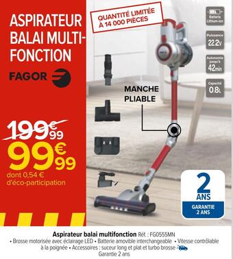 Carrefour Fagor aspirateur balai multifonction offre