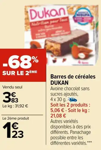 Carrefour Market Dukan barres de céréales offre