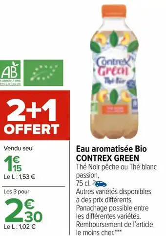 Carrefour Market Contrex eau aromatisée bio offre