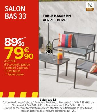 Carrefour Salon bas 33 offre