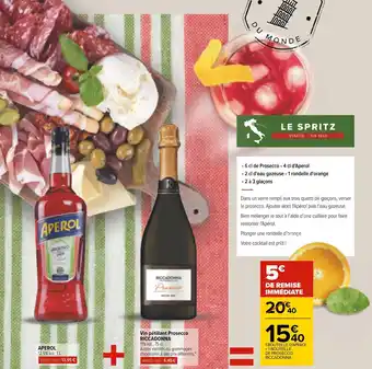 Carrefour Riccadonna aperol + vin pétillant prosecco offre