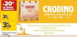 Carrefour Crodino apéritif sans alcool offre