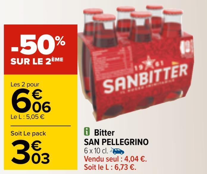 Promo San pellegrino bitter chez Carrefour