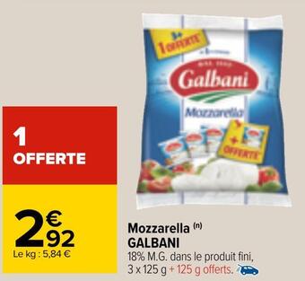 Carrefour Galbani mozzarella offre