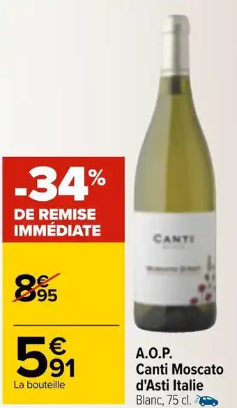 Canti a.o.p. moscato d'asti italie