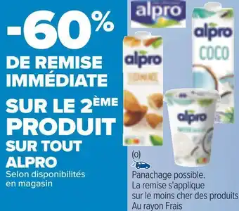 Carrefour Alpro bon plan sur tout alpro offre