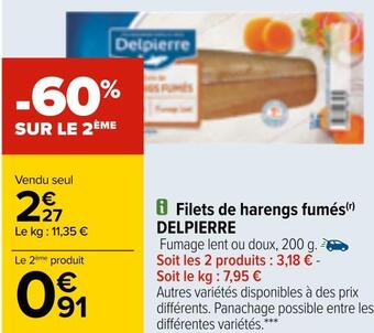 Carrefour Delpierre filets de harengs fumés offre