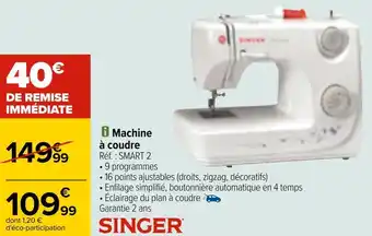Carrefour Singer machine à coudre offre