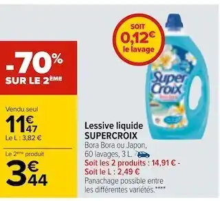 Carrefour Supercroix lessive liquide offre