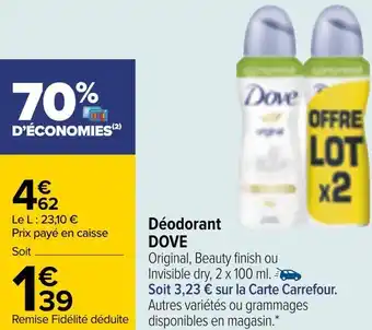 Carrefour Dove déodorant offre