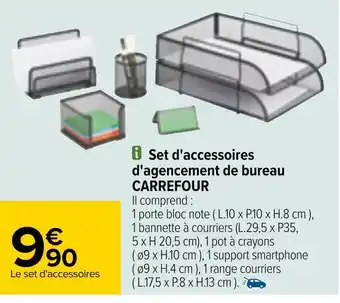 Carrefour Carrefour set d'accessoires d'agencement de bureau offre