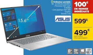 Carrefour Asus ordinateur portable offre
