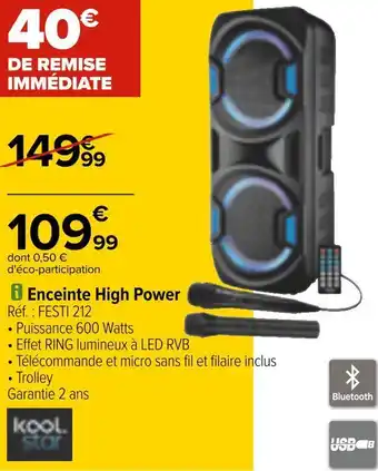 Carrefour Enceinte high power offre