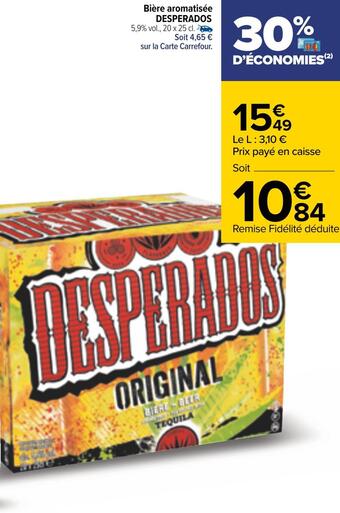 Carrefour Desperados bière aromatisée offre