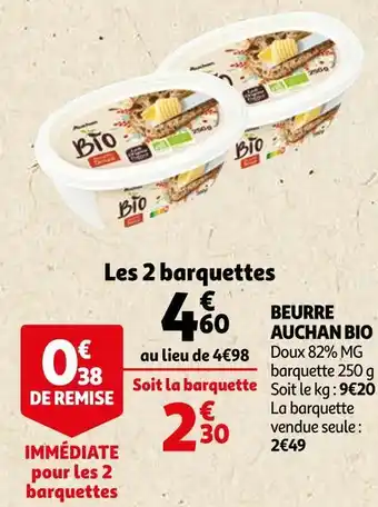 Auchan Auchan beurre bio offre