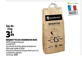 Auchan Gardenstar briquettes de charbon de bois offre