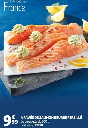 Auchan 4 pavés de saumon beurre persillé offre