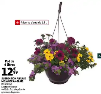Auchan Suspension fleurie mélange anglais offre