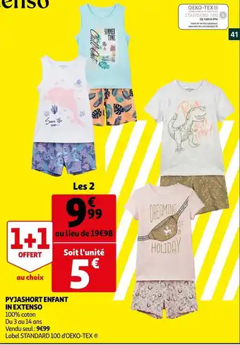 Auchan In extenso pyjashort enfant offre
