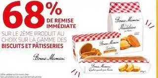 Auchan Bonne mamman bon plan sur la gamme des biscuits et pâtisseries bonne maman offre