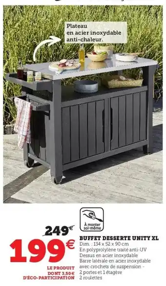 Hyper U Buffet desserte unity XL offre