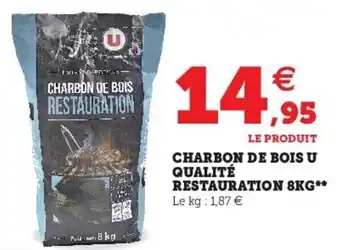 Hyper U Charbon de bois u qualité restauration 8KG offre