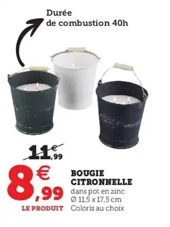 Hyper U Bougie citronnelle offre
