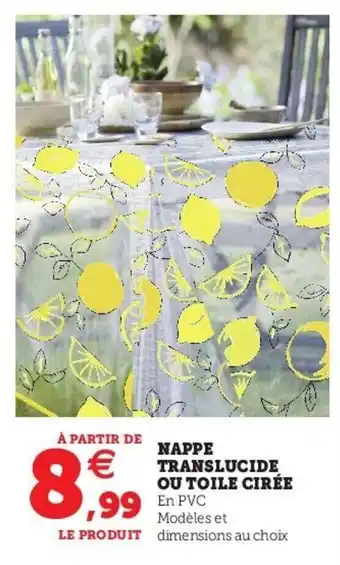 Hyper U Nappe translucide ou toile cirée offre