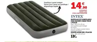 Hyper U Matelas/lit gonflable pied downy fiber tech 1 place offre