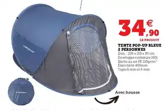 Hyper U Tente pop-up bleue 2 personnes offre
