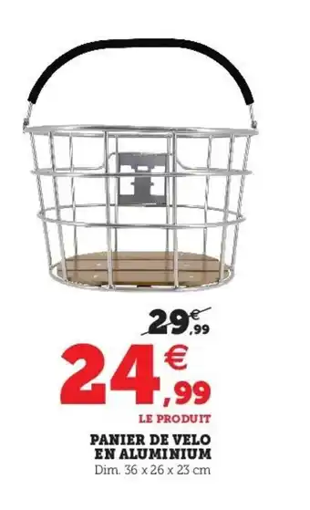 Hyper U Panier de velo en aluminium offre
