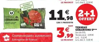 Hyper U Terreau géraniums u offre